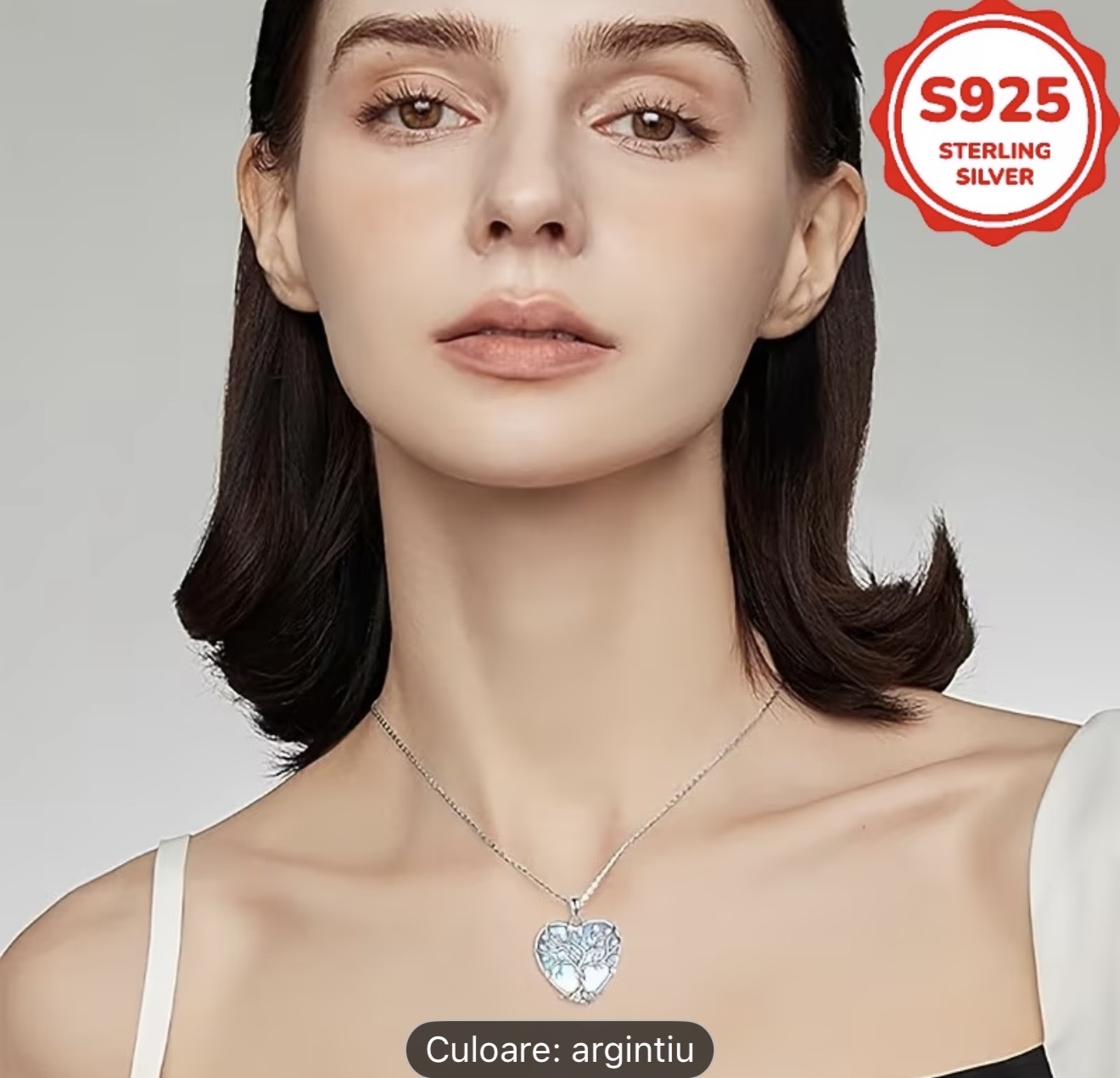 Colier cu pandantiv inimă din argint 925