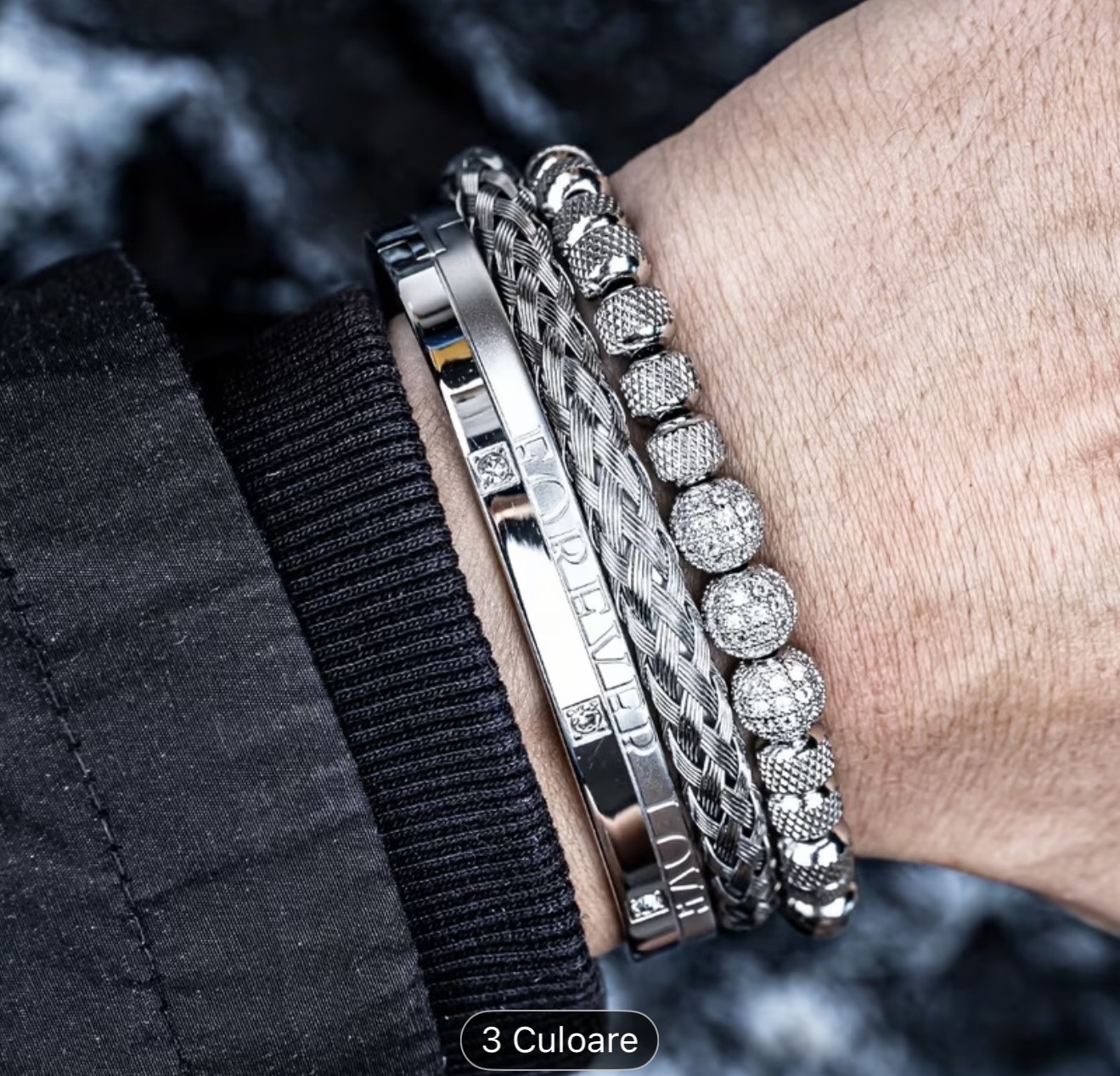 Bratara din margele argintii