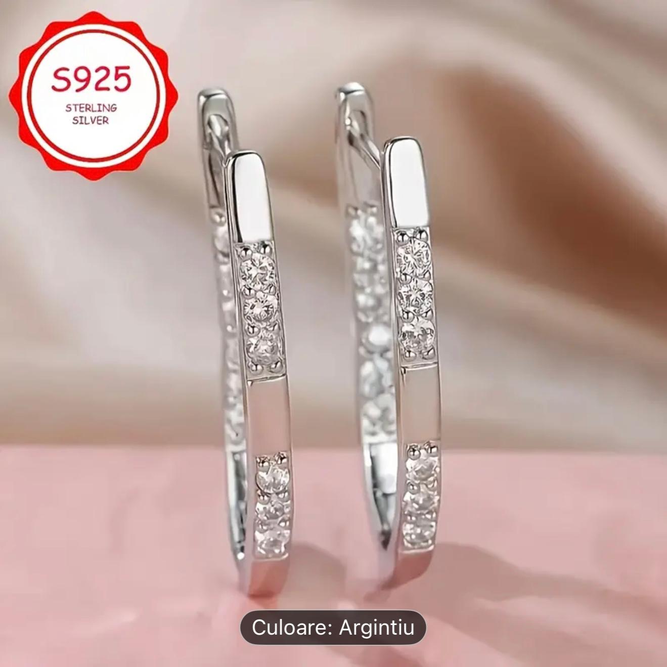 Cercei cu cerc de argint