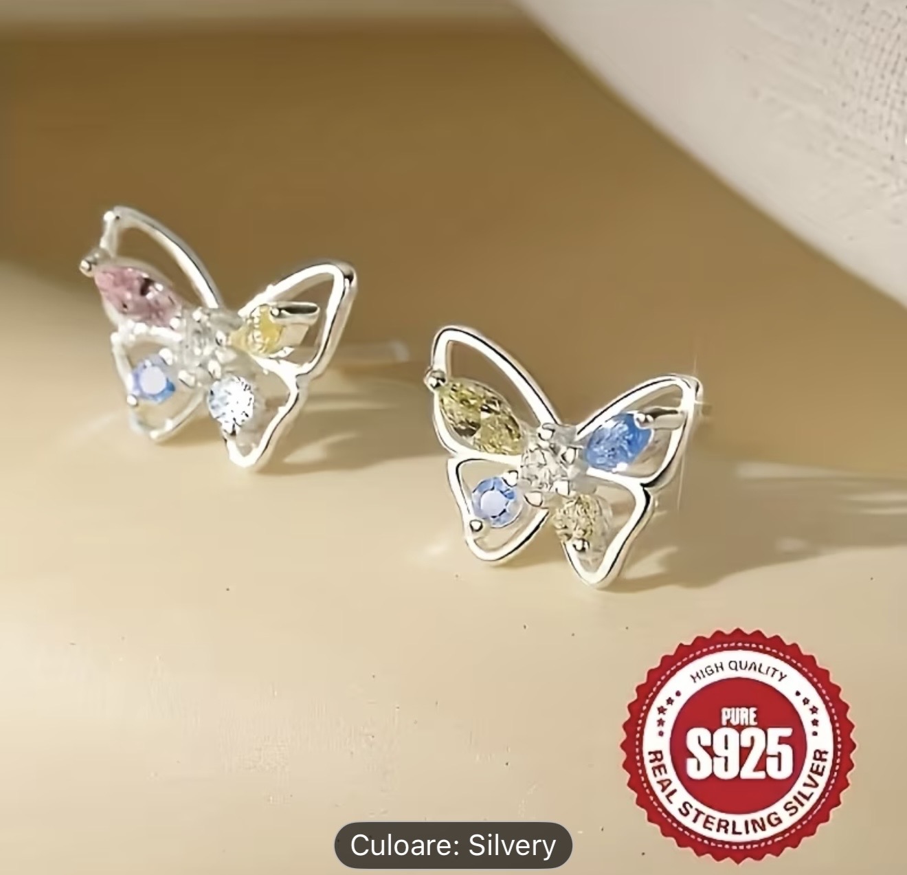 Cercei din argint sterling Fluture