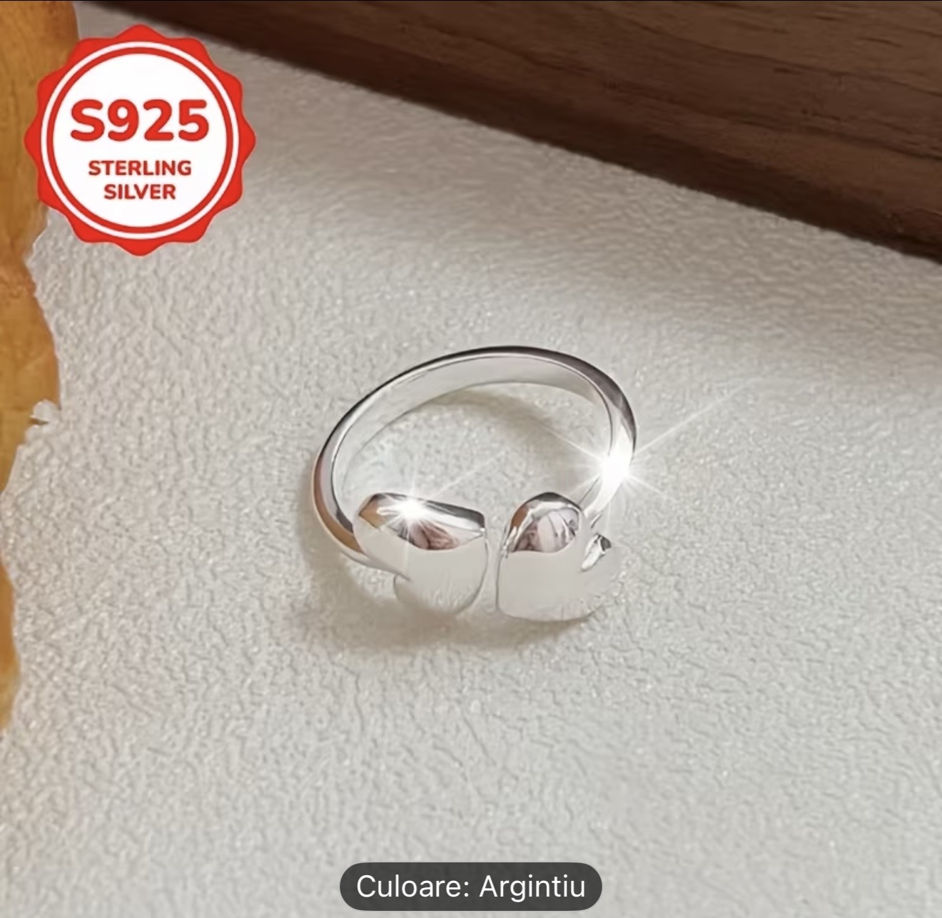 Inel cu inimă din argint 925