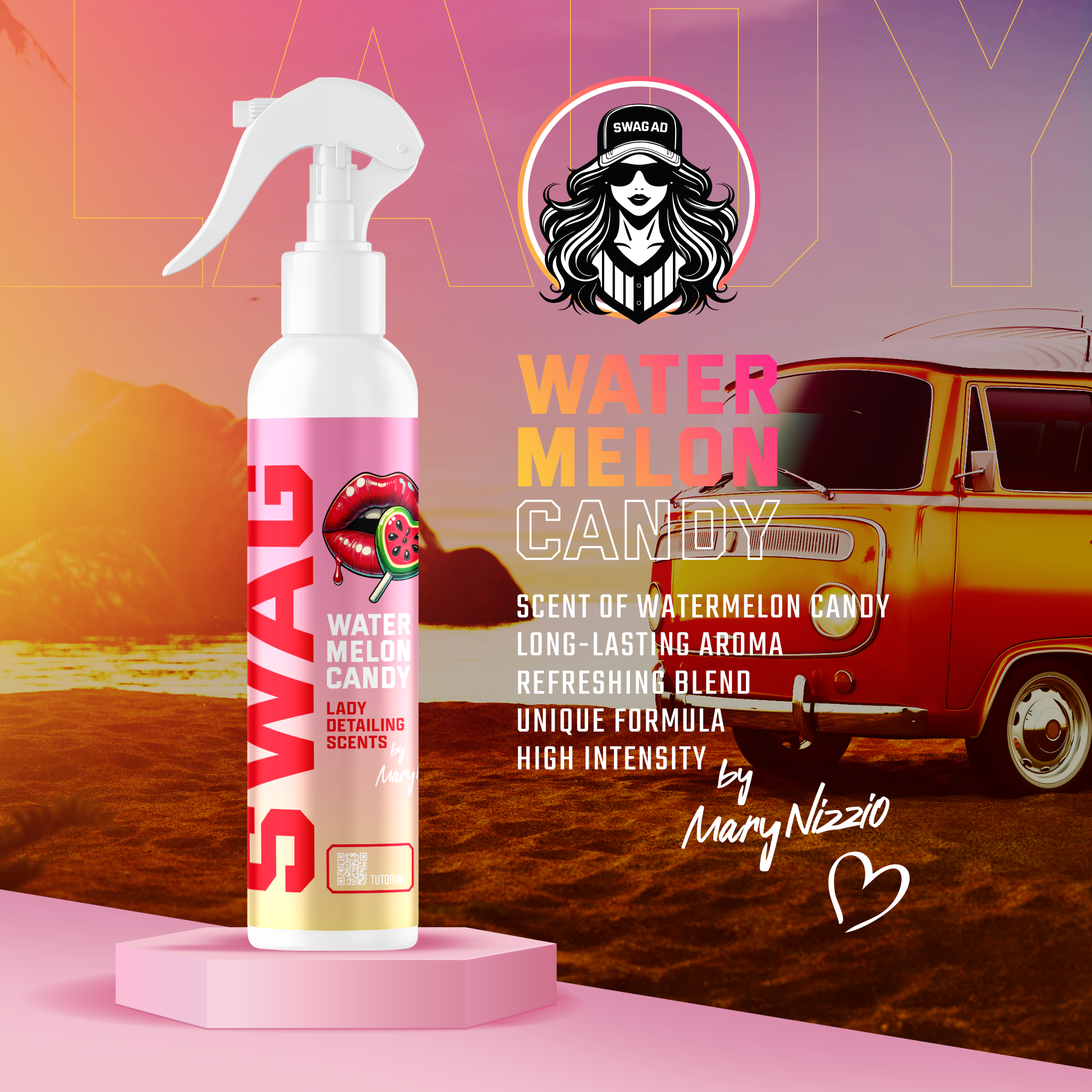 Car Fragrance Swag LADY WATERMELON CANDY