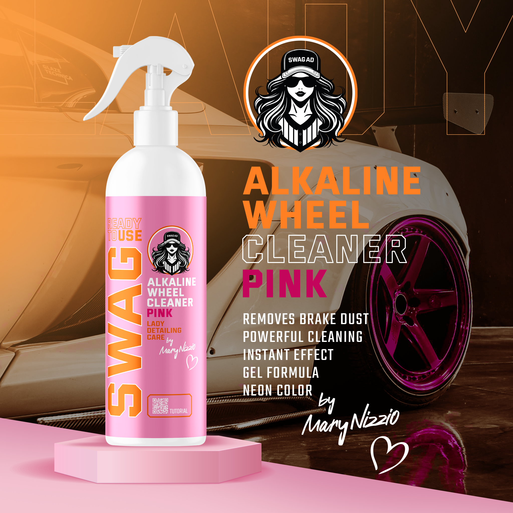 Swag LADY Limpa Jantes Alcalino Rosa 