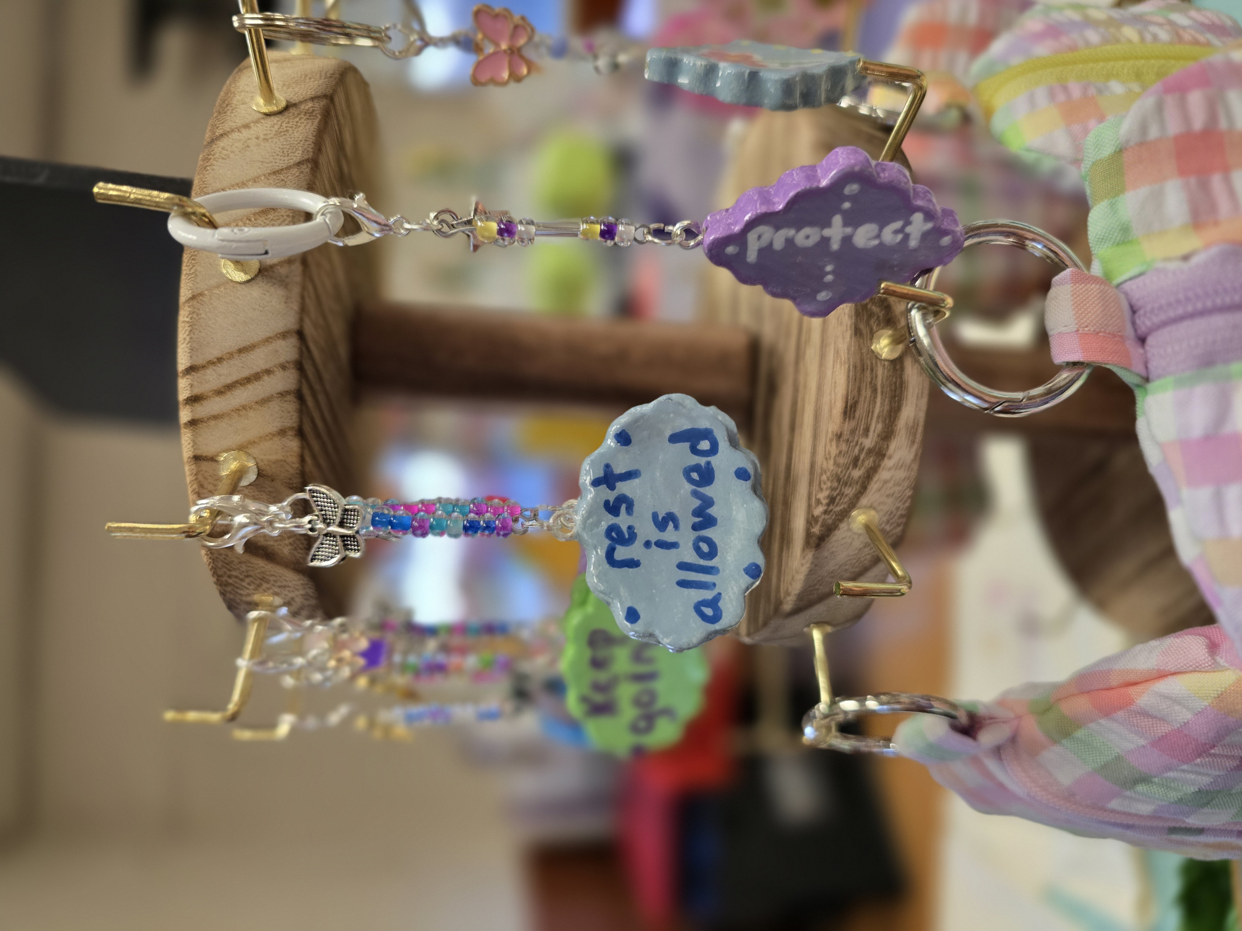 Handmade Rest Is Allowed Beaded Keychain