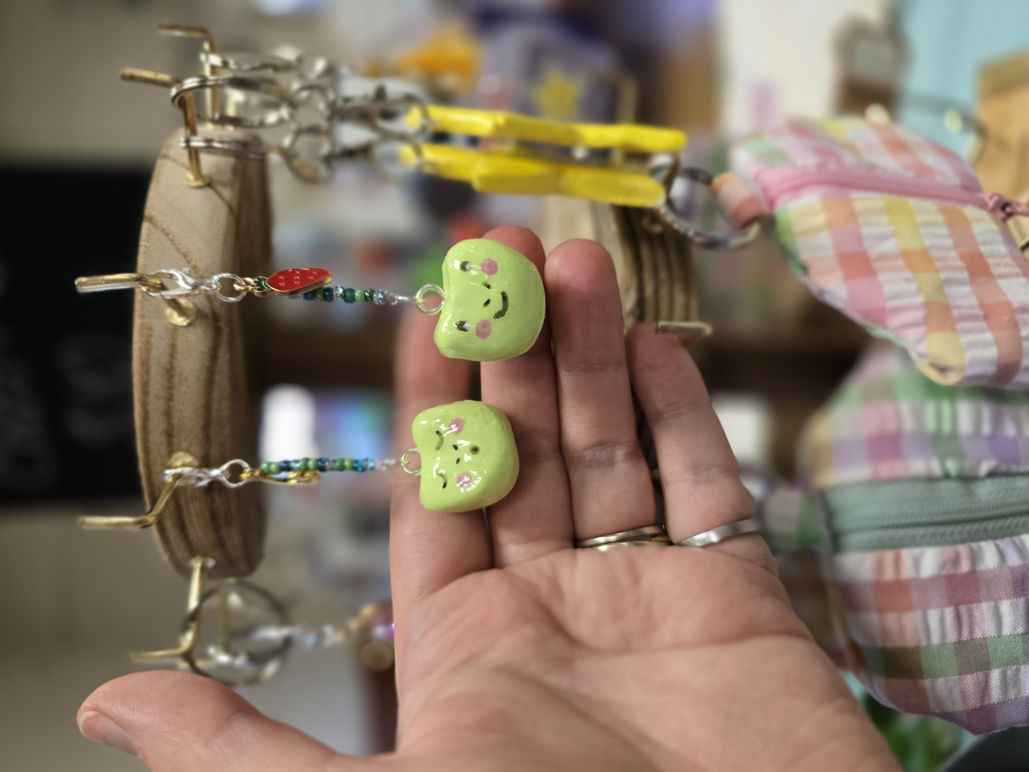 Handmade Clay Charm Frog Keychain