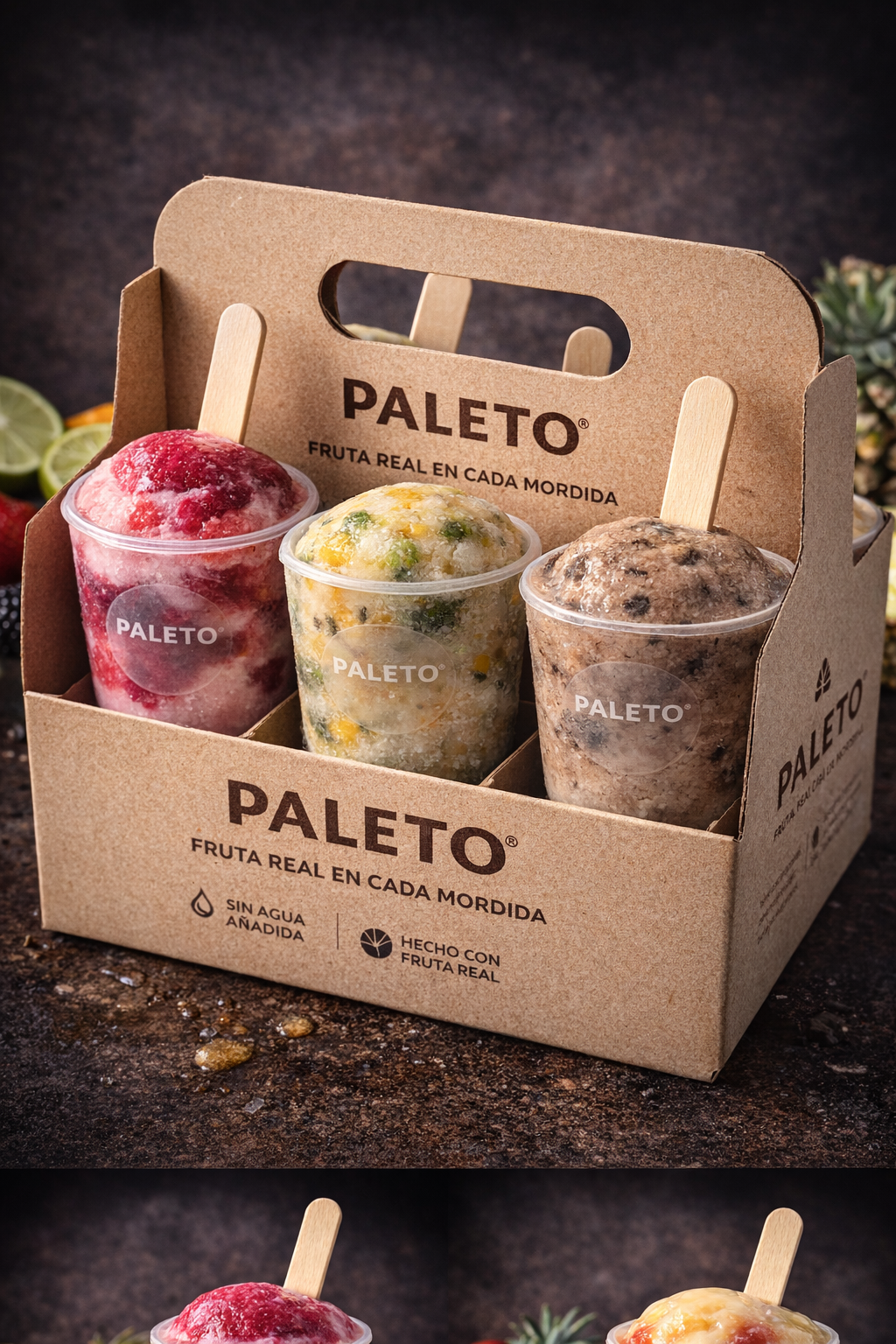 Paletas de fruta natural