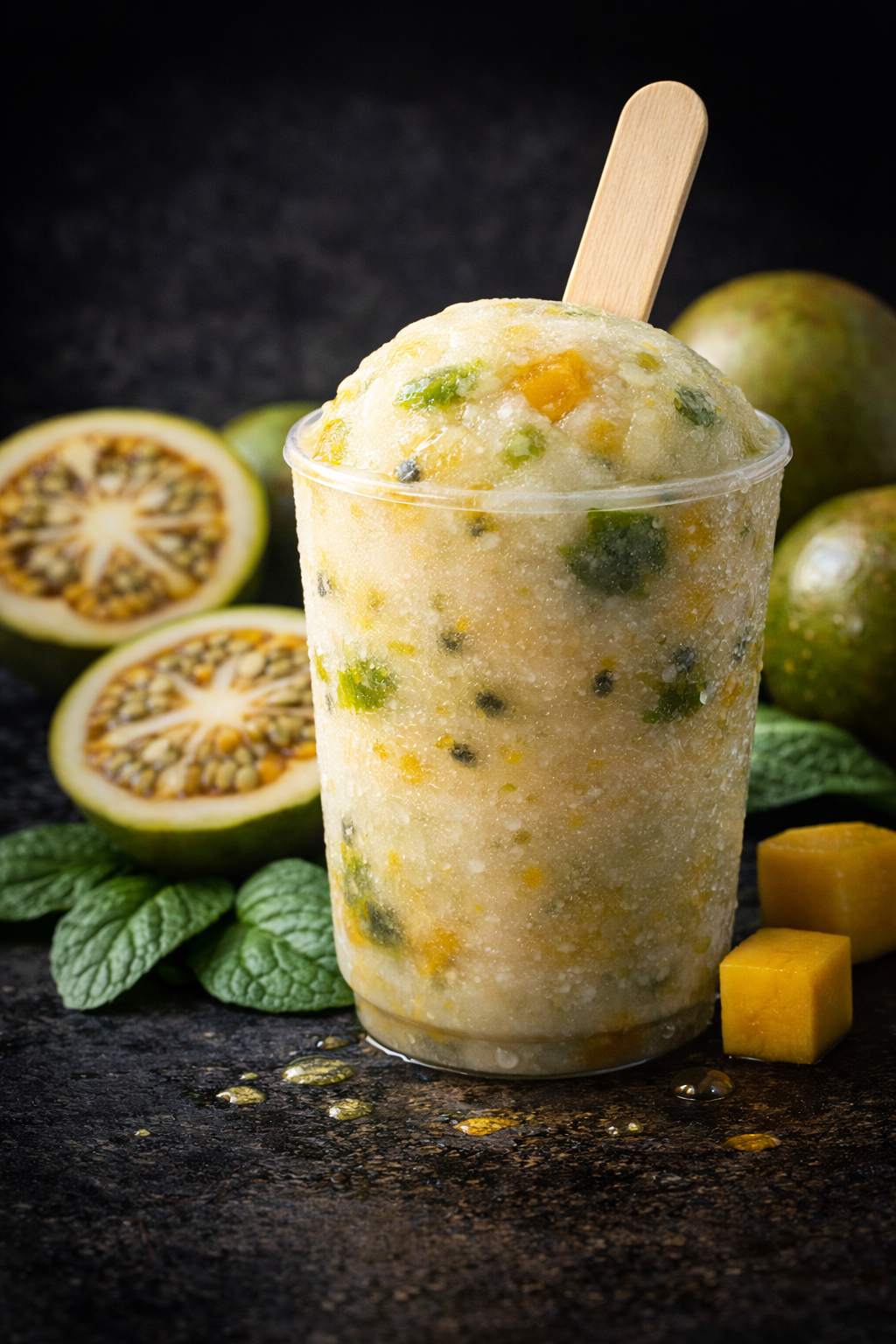 Granizado de maracuyá y mango