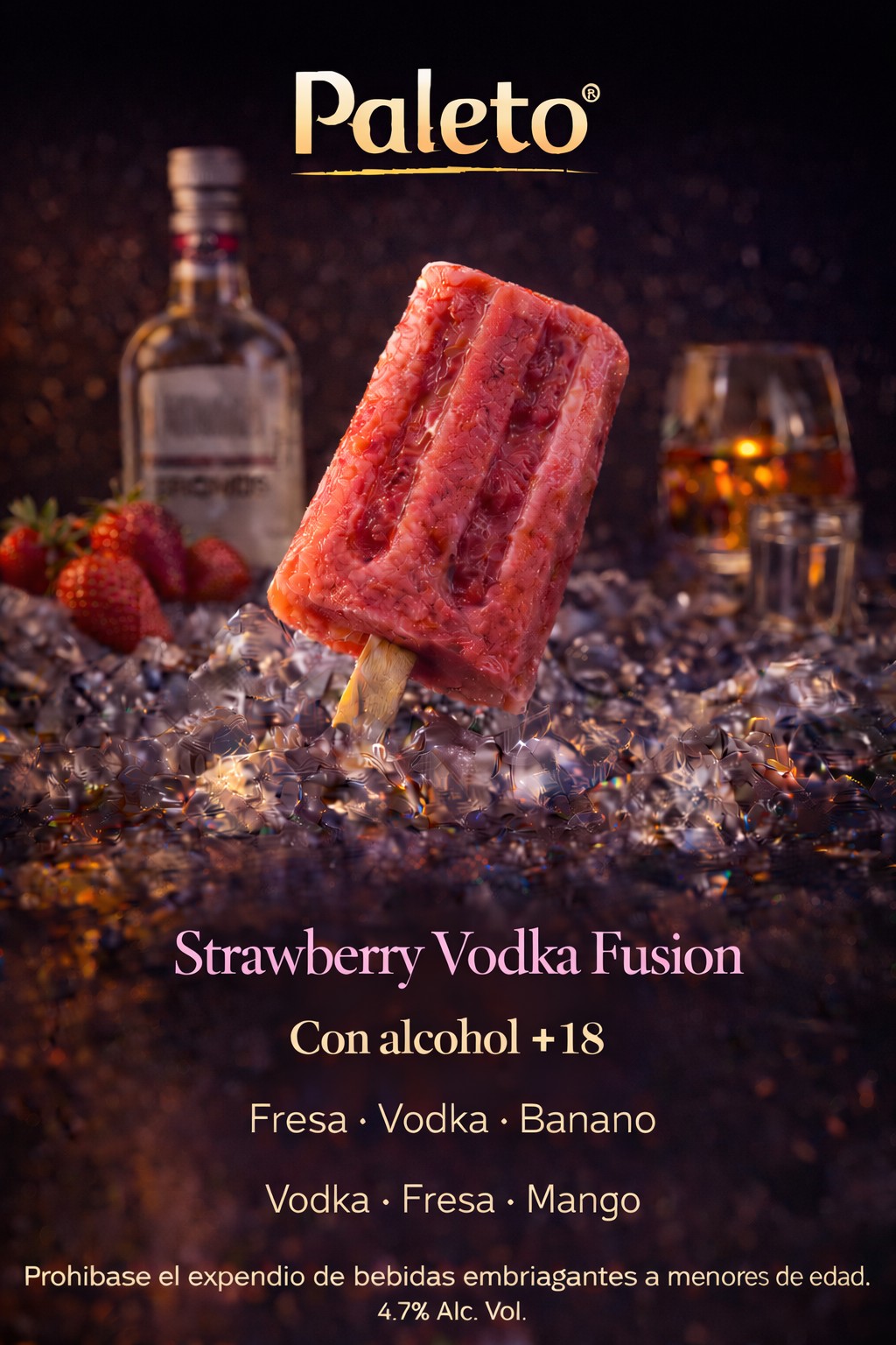 paleta premium vodka fresa banano