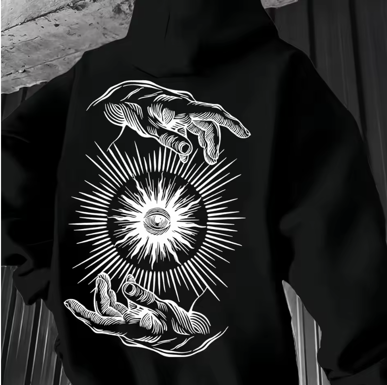 Vintage Mystic Hands Graphic Hoodie – Unisex Autumn & Winter Pullover