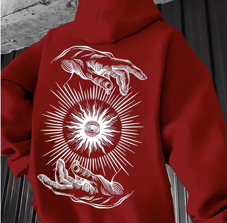 Vintage Mystic Hands Graphic Hoodie – Unisex Autumn & Winter Pullover