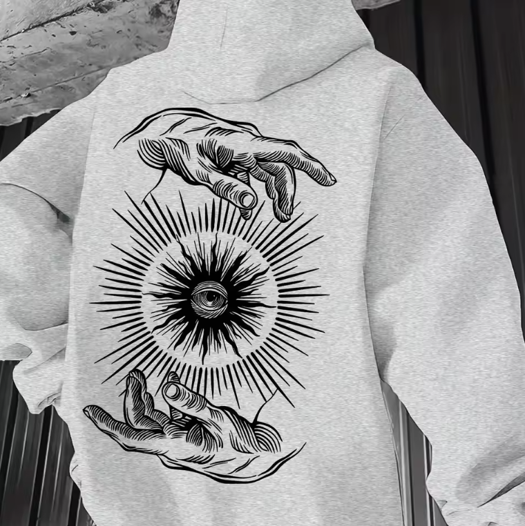 Vintage Mystic Hands Graphic Hoodie – Unisex Autumn & Winter Pullover