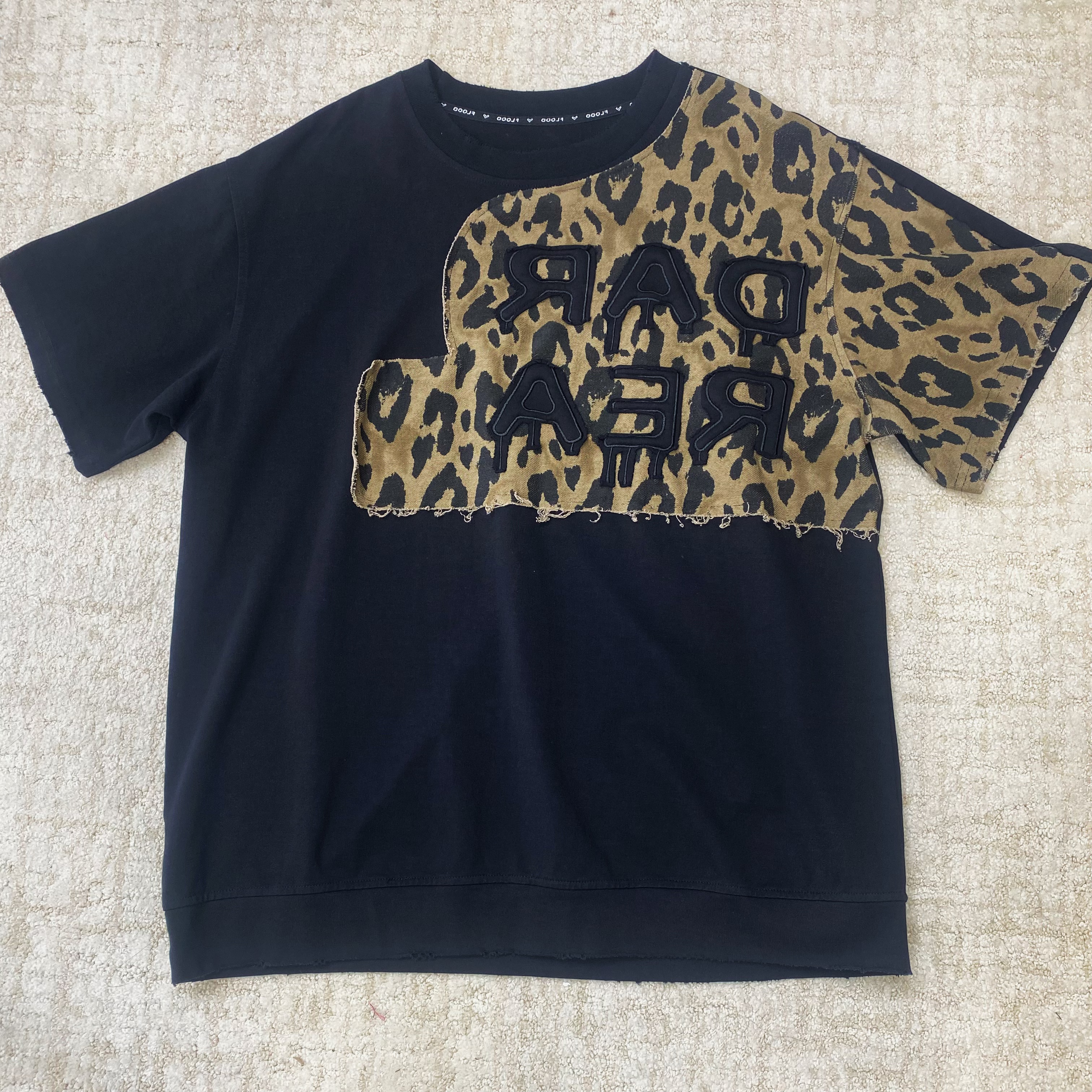 FLOOO Women’s Oversized Leopard Patch T-Shirt