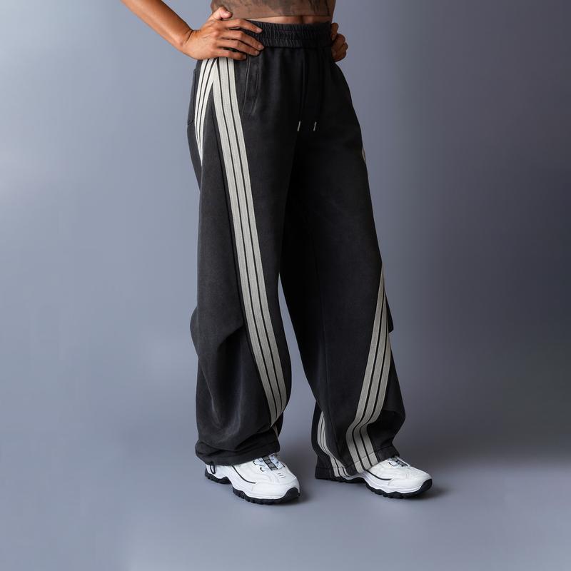 Loose Fall and Winter Seasons Washed Sweat Jeans – Wide Leg Street Pants