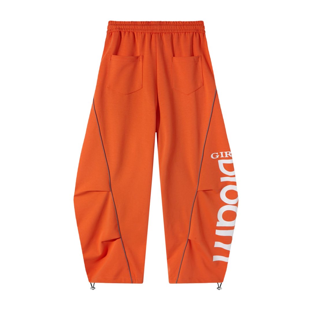 White Wide-Leg Track Pants