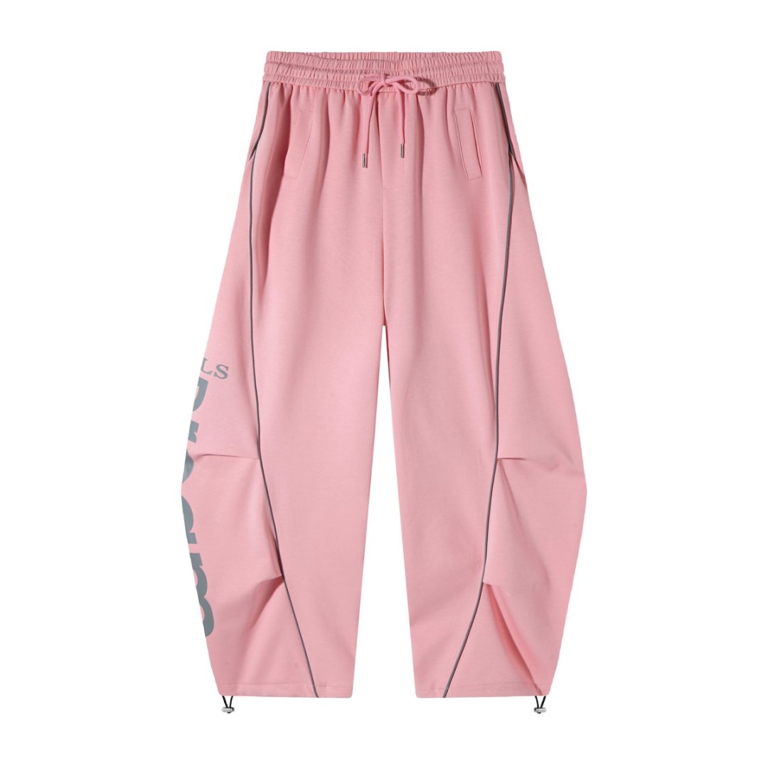 White Wide-Leg Track Pants