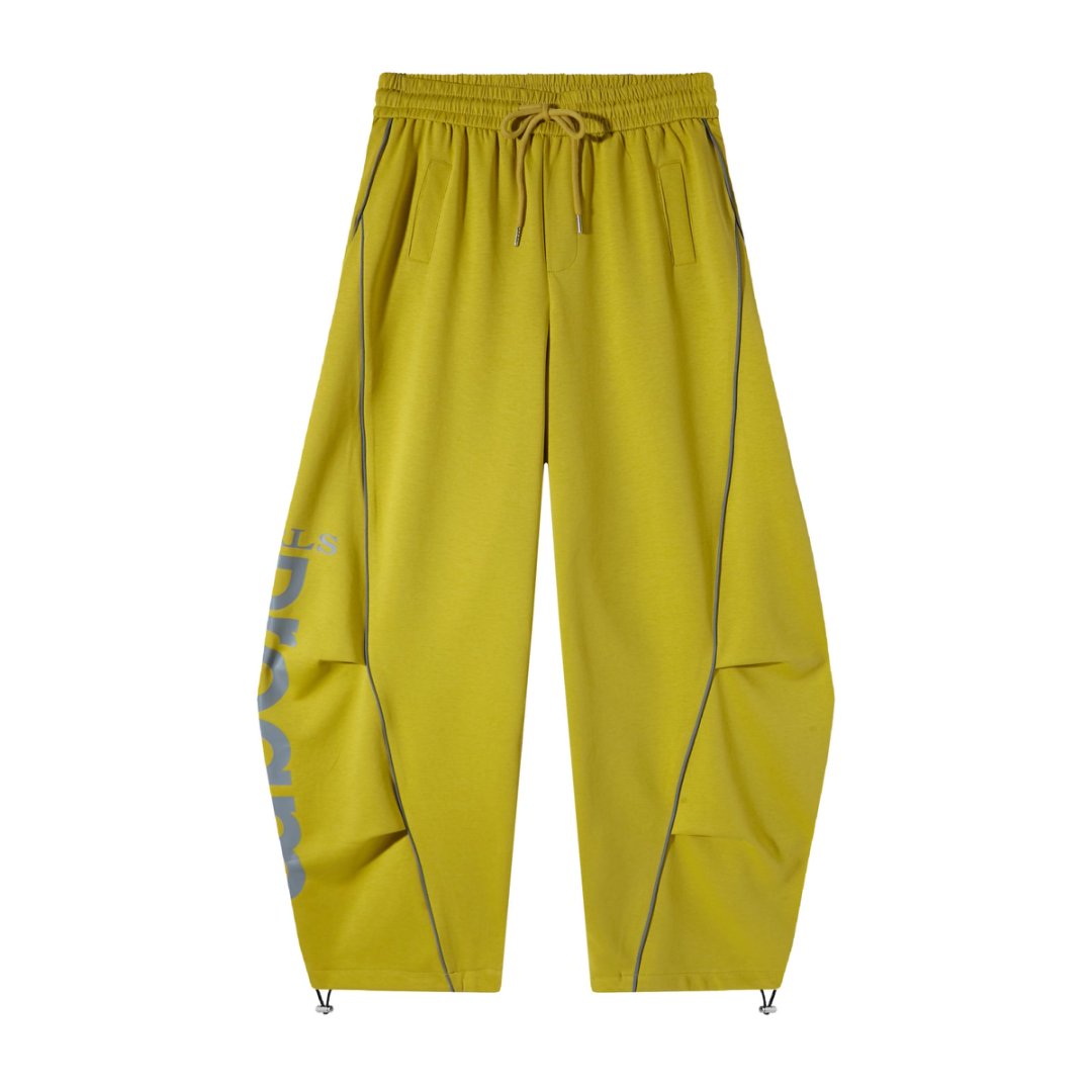 White Wide-Leg Track Pants