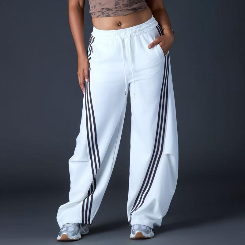 FLOOO Wide-Leg Striped Track Pants – Relaxed Streetwear Joggers