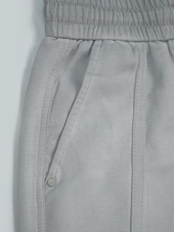 Flooo Women’s Dark Color Casual Sweatpants – Drawstring Elastic Waist, Minimal Button Detail