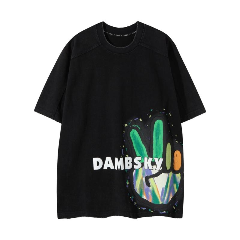 Washed Pop Art Graphic Tee – Unisex Oversized Streetwear T-Shirt