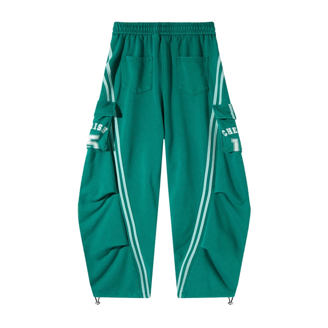 Loose Wide-Leg Cargo Pants – Elastic Waist Streetwear Joggers