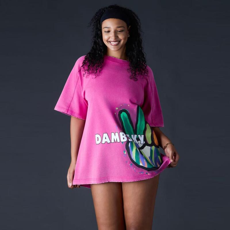 Washed Pop Art Graphic Tee – Unisex Oversized Streetwear T-Shirt