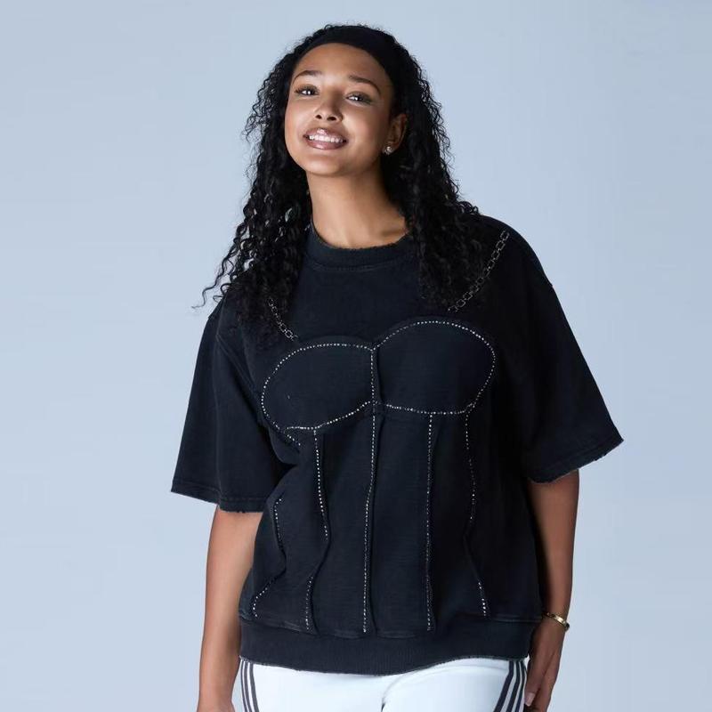 Flooo Women's Oversized Crewneck,Retro Shirt For Women Sweatshirt Casual Style T-shirt,Tops,Funny Shirt For Her,graphic tees women Womenswear Fit Streetwear