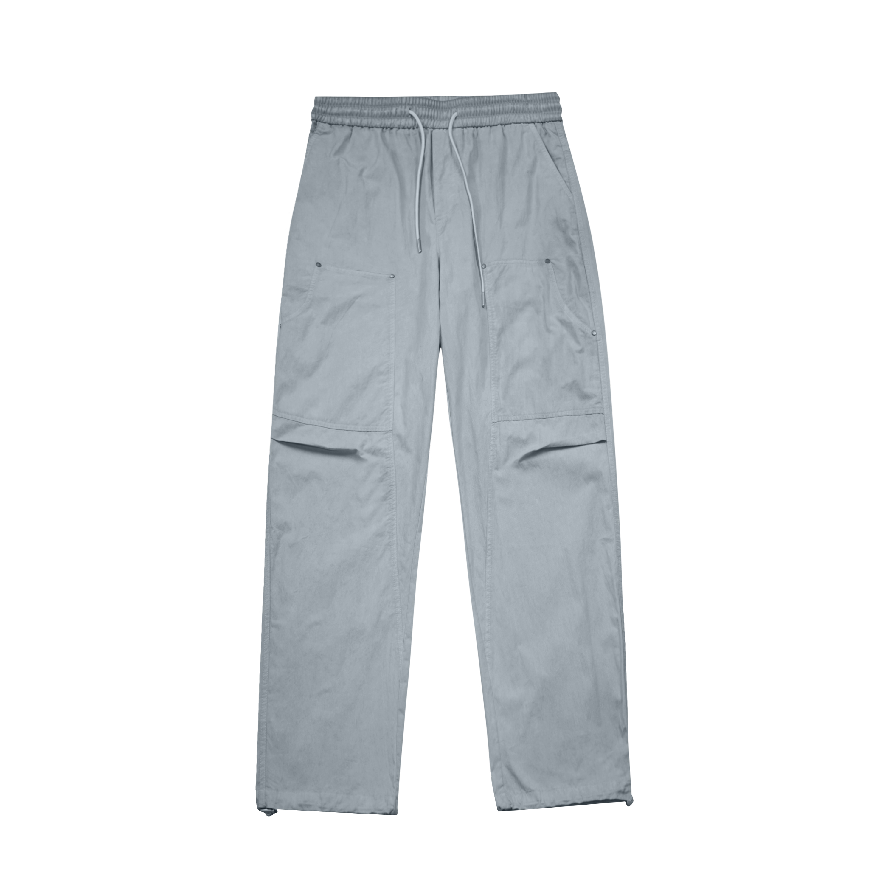 Women’s Black Washed Drawstring Cargo Pants – Relaxed Fit Streetwear Trousers with Rivet Details