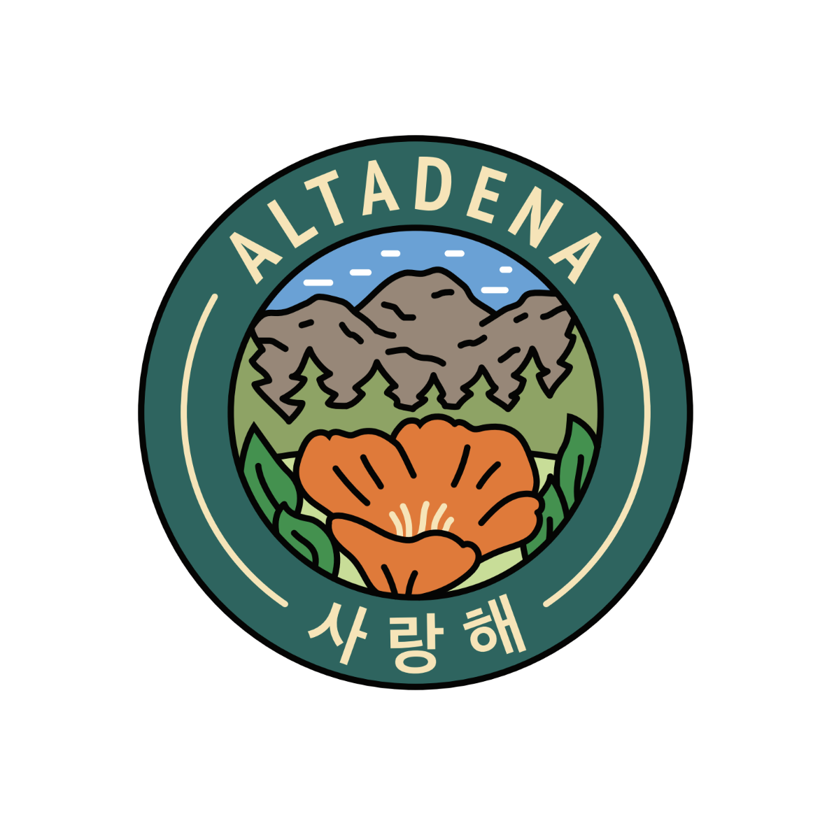Altadena Saranghae (Hangul) Sticker