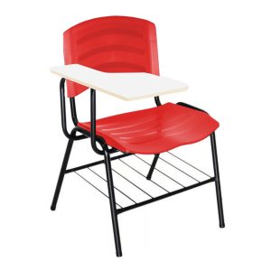 Cadeira Universitaria Plastica com Prancheta MDF - COR VERMELHO 34017