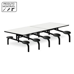 Mesa p/ Refeitorio Fixo 10 Lugares MDP BRANCO DE 25 MM 50046