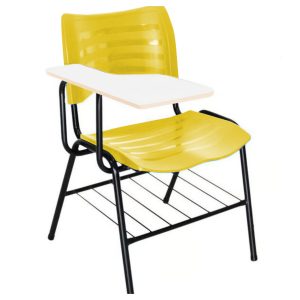 Cadeira Universitaria Plastica Prancheta MDF - COR AMARELO - 34010