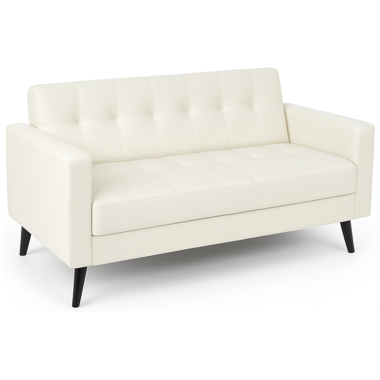 Poltrona para Escritorio ROMA 03 Lugar - Corino - Cor NUDE - 60072