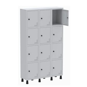 Roupeiro de Aco PAM c/ 12 Portas PEQUENAS - 1,80×1,03×0,32m - CZ/CZ - PANDIN - 74207