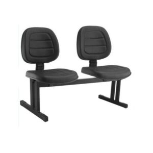 Longarina EXECUTIVA Costurada 02 Lugares - Cor Preta - Pollo Moveis - 33075