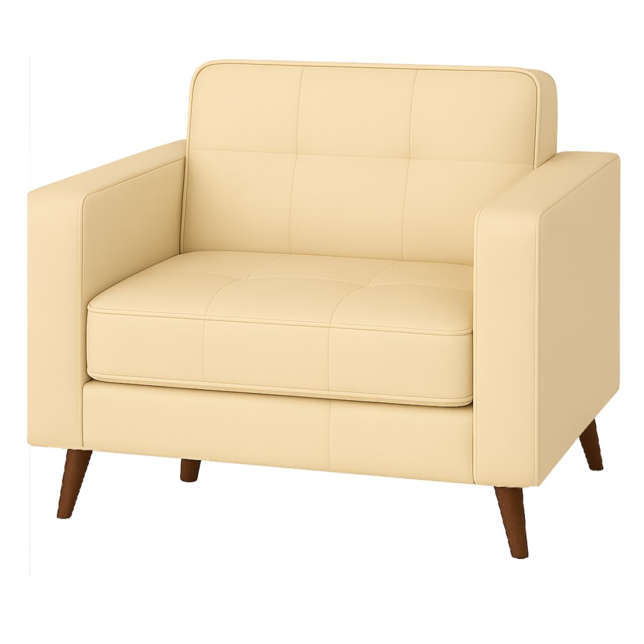 Poltrona para Escritorio ROMA 01 Lugar - Corino - Cor AREIA - 60061