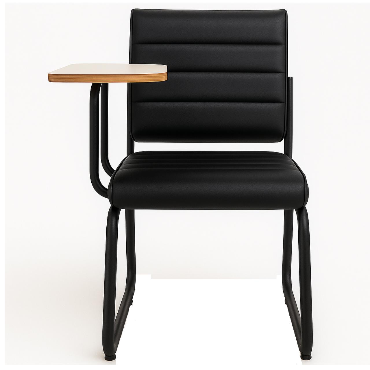 Poltrona Universitaria TRIX Estofada com Prancheta Fixa - Corino Preto - 35121