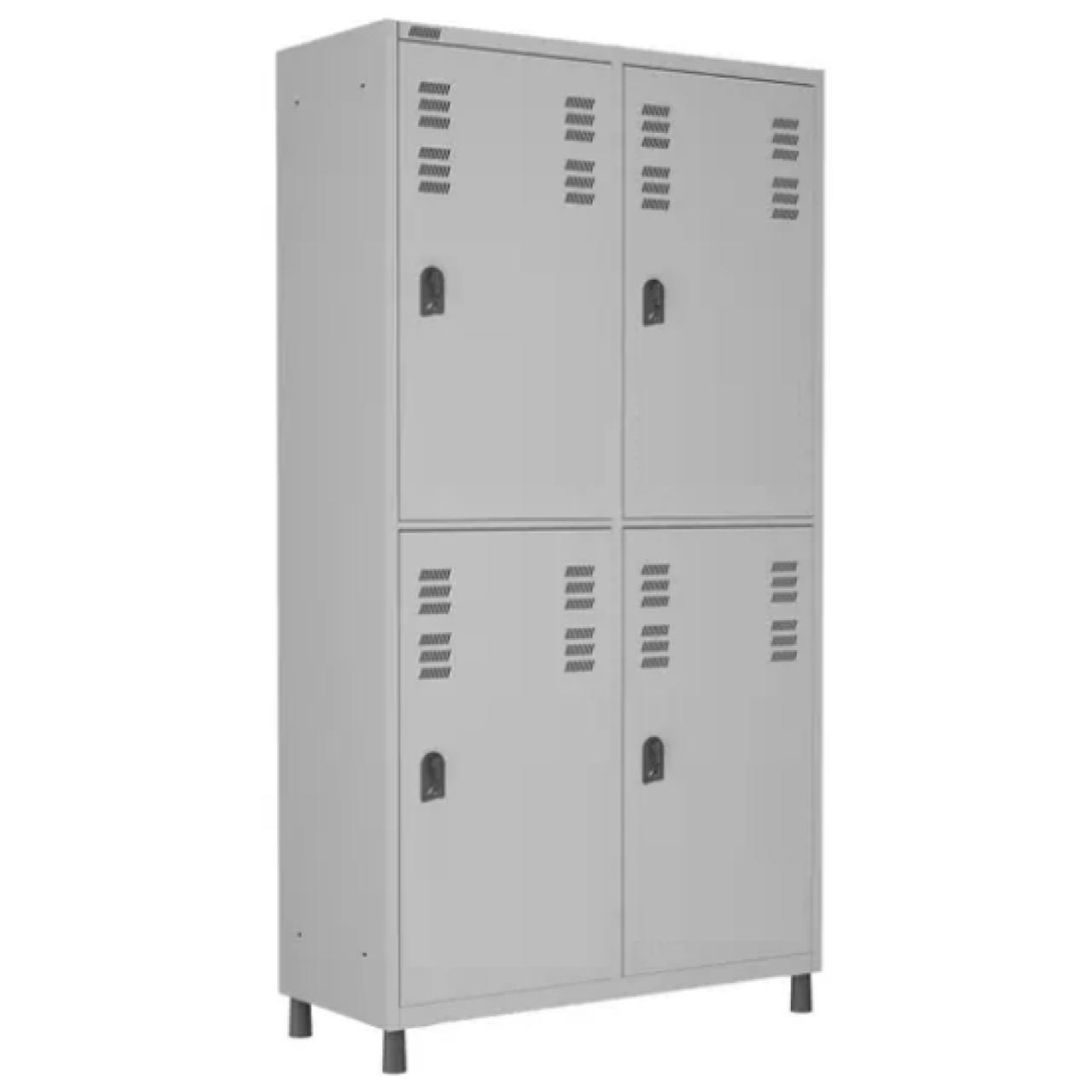 Roupeiro de Aco INSALUBRE c/ 04 Portas - 1,84×1,02×0,42m - CZ/CZ - W3 - 17015