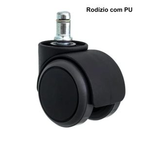 Rodizios para Cadeira com ''PU'' - Preto - 87705