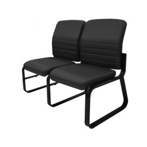 Sofanete para Escritorio Estofada com 02 Lugares - LYON - Pes PRETO - 33120