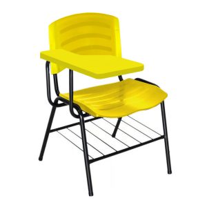 Cadeira Universitaria Plastica com Prancheta PLASTICA - COR AMARELO 34025