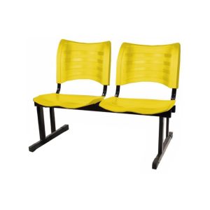 Cadeira Longarina PLASTICA 02 Lugares - Cor Amarelo - PMD - 34209