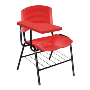 Cadeira Universitaria Plastica com Prancheta PLASTICA - COR VERMELHO 34022