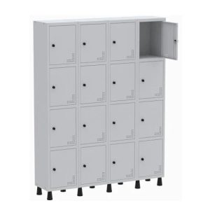 Roupeiro de Aco PAM c/ 16 Portas PEQUENAS - 1,80×1,38×0,32m - CZ/CZ - PANDIN - 74208