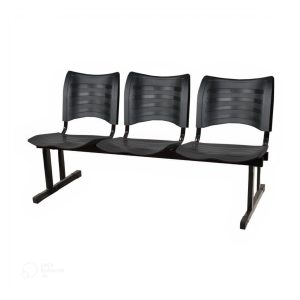 Cadeira Longarina PLASTICA 03 Lugares - Cor PRETO - PMD - 34200