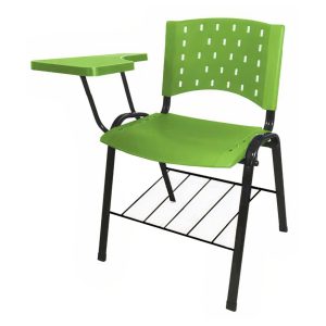 Cadeira Universitaria PRANCHETA PLASTICA com Porta Livros - Cor Verde 32023