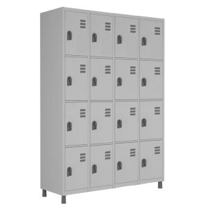 Armario Roupeiro de Aco 16 Portas PEQUENAS - 1,84×1,29×0,35m - CZ/CZ - W3 - 10019