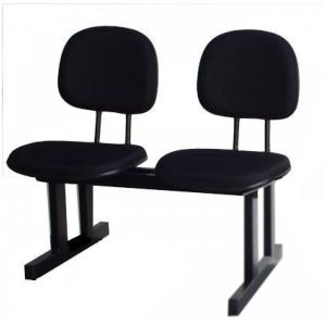 Longarina para Recepção SECRETARIA 02 Lugares - Cor PRETA - Pollo Moveis - 33074