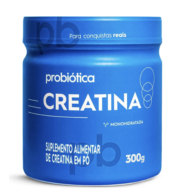 Creatina Pura Probiótica 300g Alta Concentração