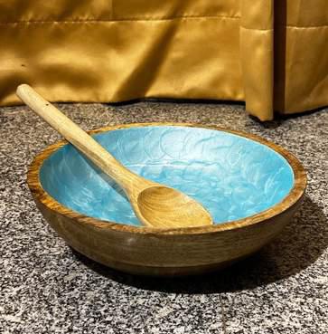 Epoxy Resin Wooden Bowl with Spoon