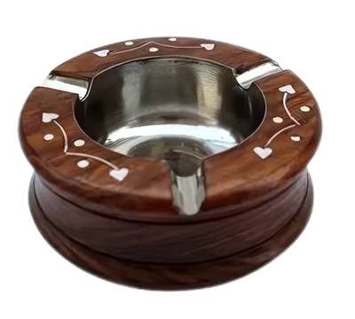 Wooden and Metal Ashtray